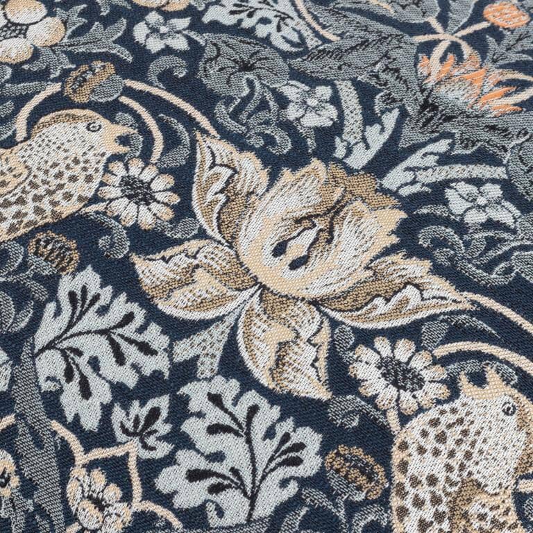 Strawberry Thief Jacquard Indigo Cushion