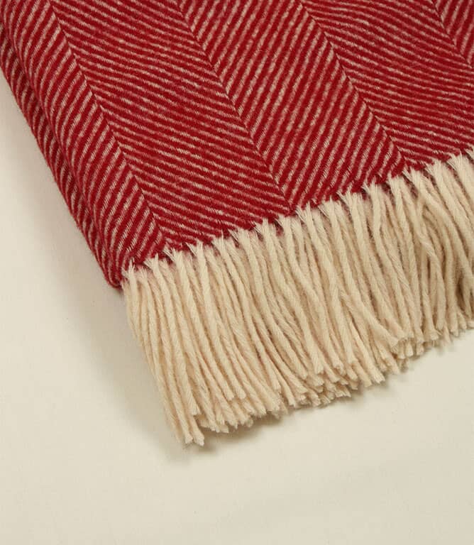 Herringbone Red Throw