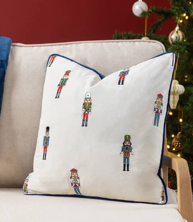 Nutcracker Christmas Cream Cushion