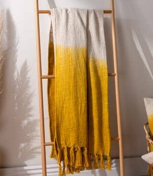 Mizu Dip Dye Fringed Ochre