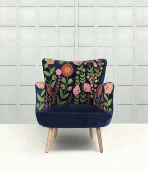 Statement Chairs  - Flora Velvet Indigo