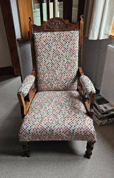 Chevron Tapestry Upholstered Chair