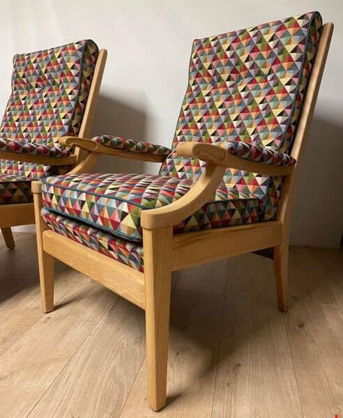 Fabulous Cintique 1930 Chairs in JF Geo Fabric