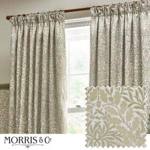 William Morris Curtains / Acorn Stone / Sage