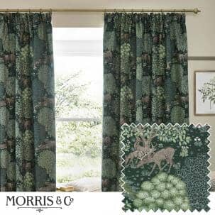 William Morris Curtains / Brook Forest Green