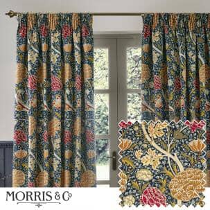 William Morris Curtains / Cray Indigo / Berry