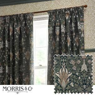 William Morris Curtains / Snakeshead Indigo / Leaf