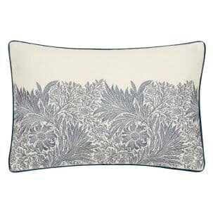 William Morris Cushions / Marigold Embroidered Indigo Cushion