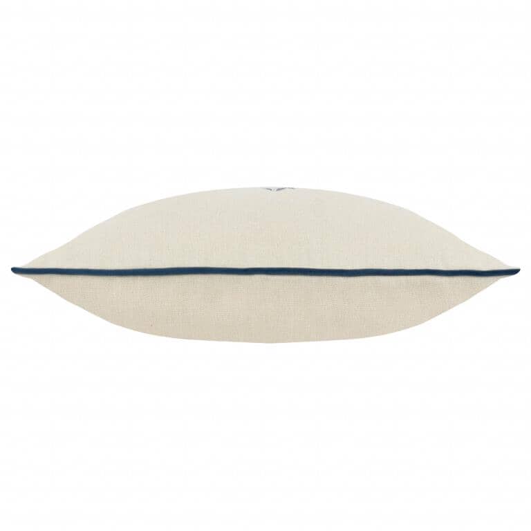 Marigold Embroidered Indigo Cushion