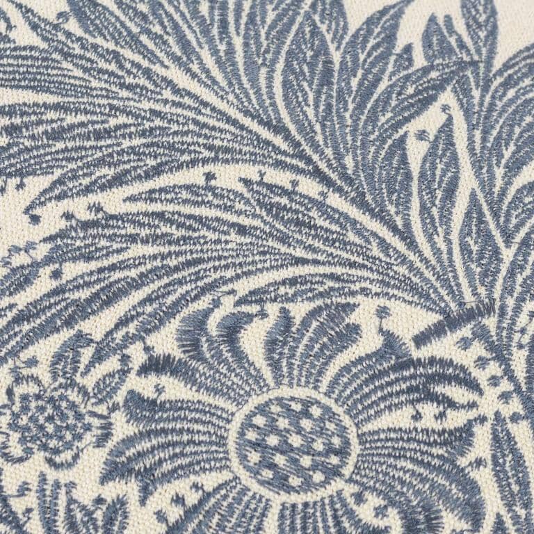 Marigold Embroidered Indigo Cushion