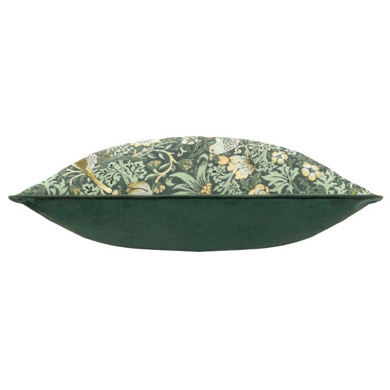 Strawberry Thief Jacquard Forest Green Cushion