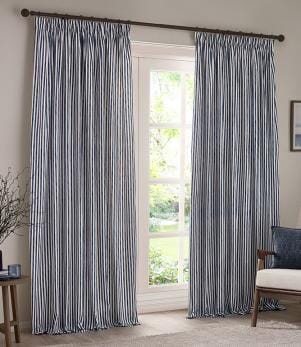 Hebden Pencil Pleat Navy