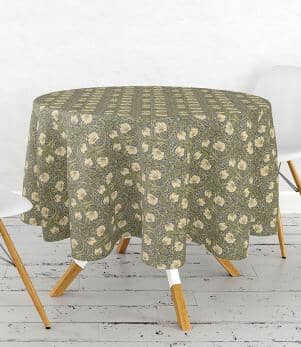 William Morris Tablecloths / Pimpernel Charcoal Circular