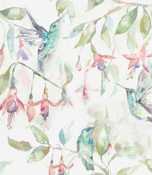 Voyage Maison Extra Wide Wallpaper / Fuchsia Flight Cream Wallpaper