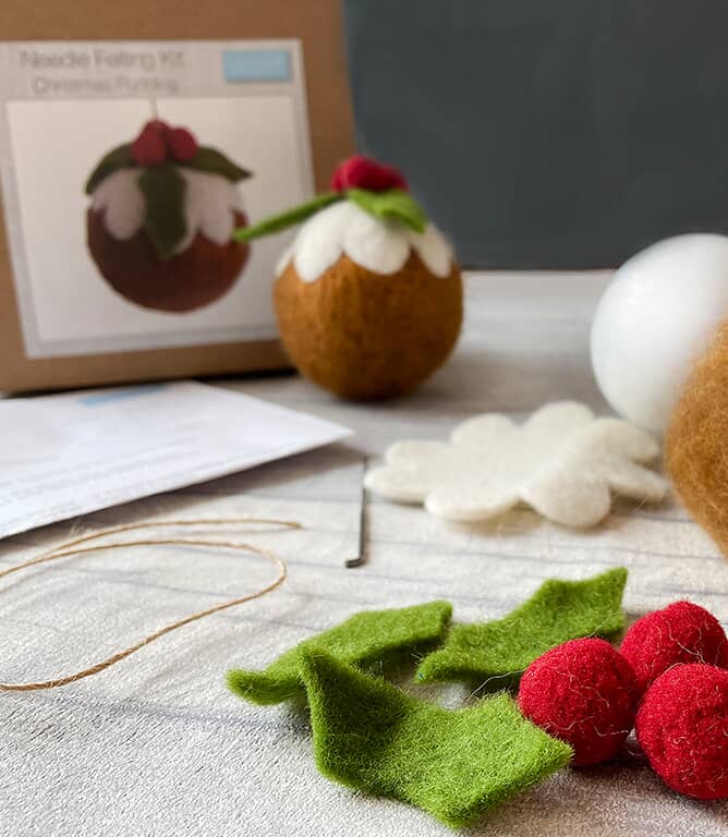 Christmas Pudding Needle Felting Kit