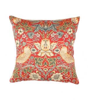 William Morris Cushions / Strawberry Thief Crimson Cushion