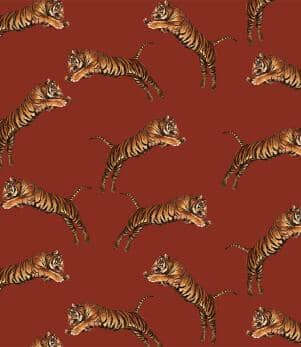 Paloma Home Wallpaper by Paloma Faith / Pouncing Tigers Red Wallpaper