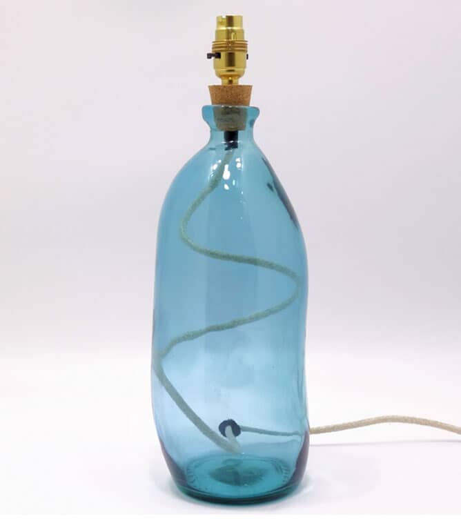 Hartland 41cm Recycled Glass Lamp Light Blue