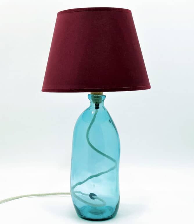 Hartland 41cm Recycled Glass Lamp Light Blue