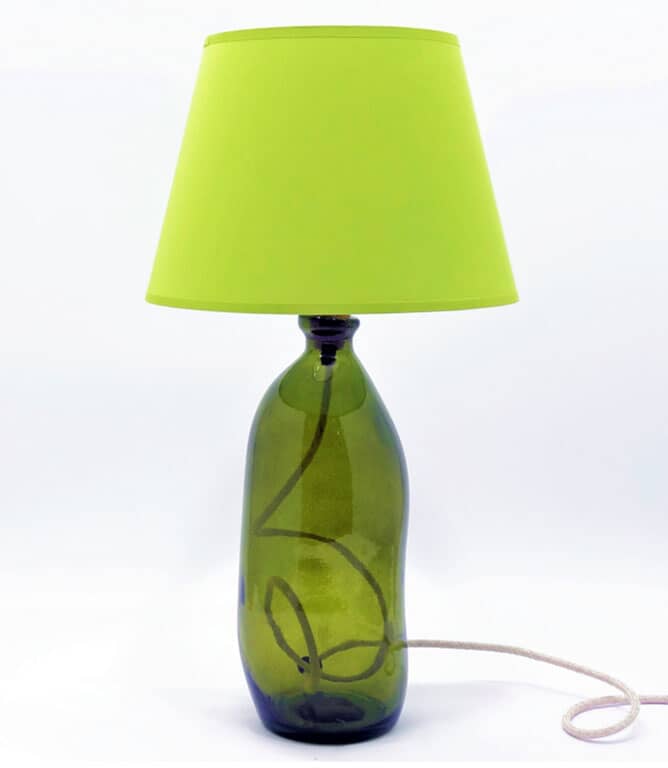 Hartland 41cm Recycled Glass Lamp Olive Green