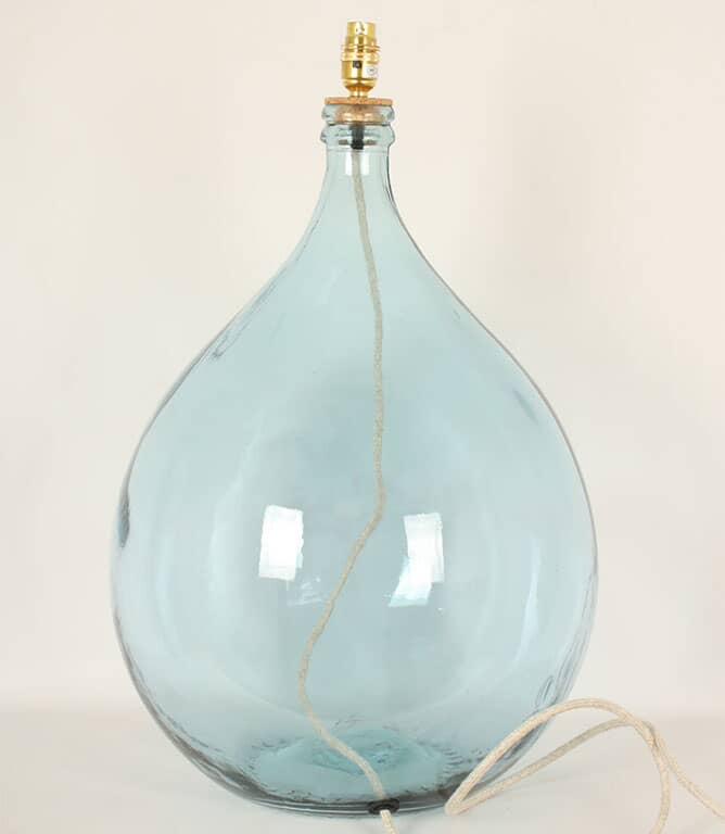 Branscombe 62cm Recycled Glass Lamp Light Blue