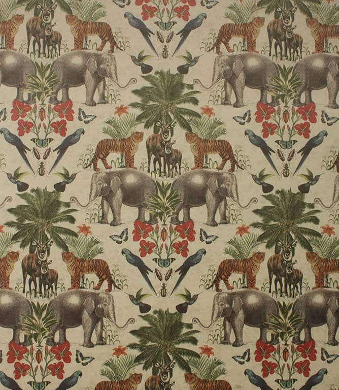 photo Jungle Print Curtain Fabric Uk chess design