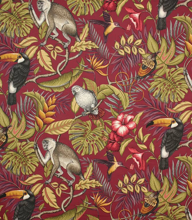 Rainforest Fabric / Cranberry Rainforest Fabric / Cranberry