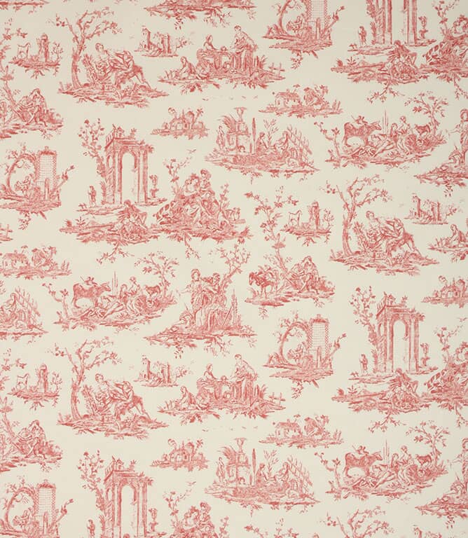 French Toile Fabric / Soft Red French Toile Fabric / Soft Red