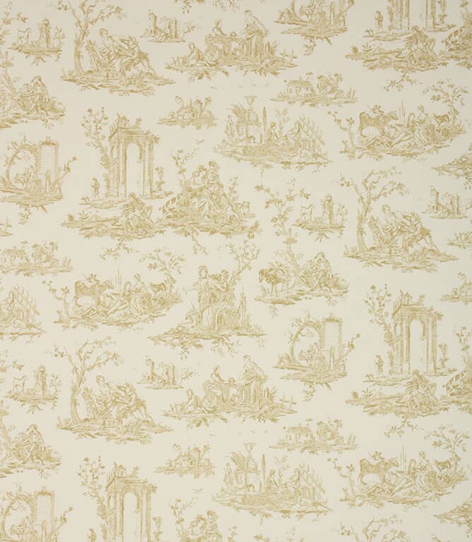 French Toile Fabric / Soft Gold French Toile Fabric / Soft Gold