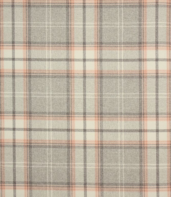 Cranford Check FR Fabric / Pink / Grey