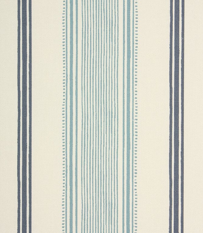 Laura Ashley Heacham Stripe Fabric / Dark Seaspray