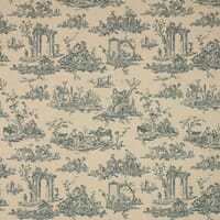 French Toile Linen Fabric / Indigo French Toile Linen Fabric / Indigo