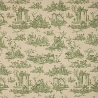 French Toile Linen Fabric / Sap Green French Toile Linen Fabric / Sap Green