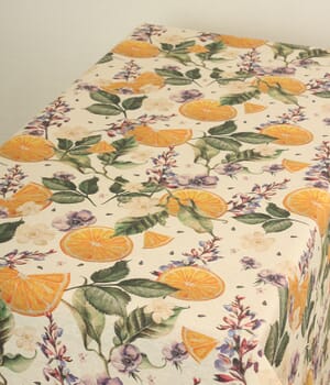 Orange Garden Tablecloth Fabric