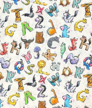 Animal Alphabet  Fabric