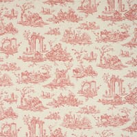 French Toile Fabric / Soft Red French Toile Fabric / Soft Red