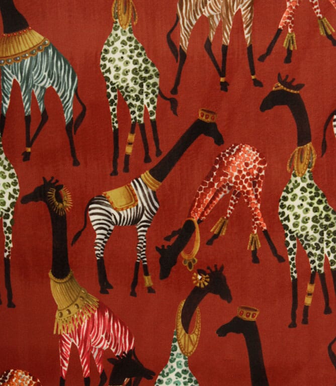Cheeky Giraffe Velvet Fabric / Sienna