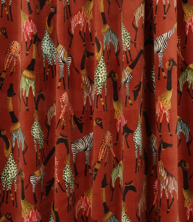 Cheeky Giraffe Velvet Fabric / Sienna