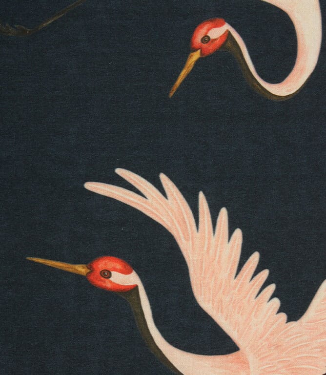 Paloma Home Oriental Birds Fabric / Navy