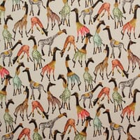 Cheeky Giraffe Velvet Fabric / Natural