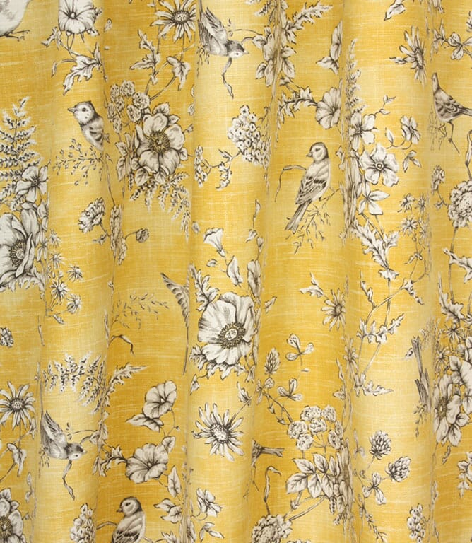 Finch Toile Fabric / Buttercup