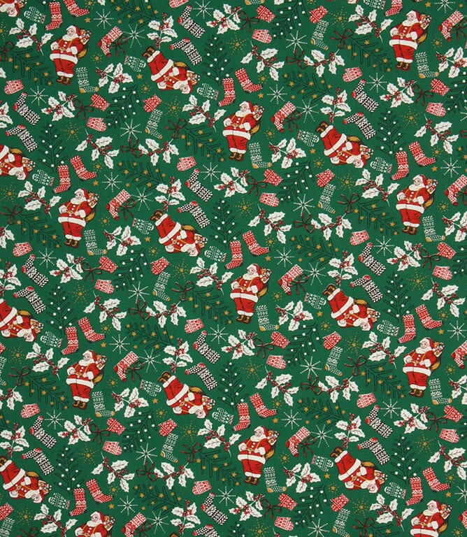 Festive Noel Fabric / Vert