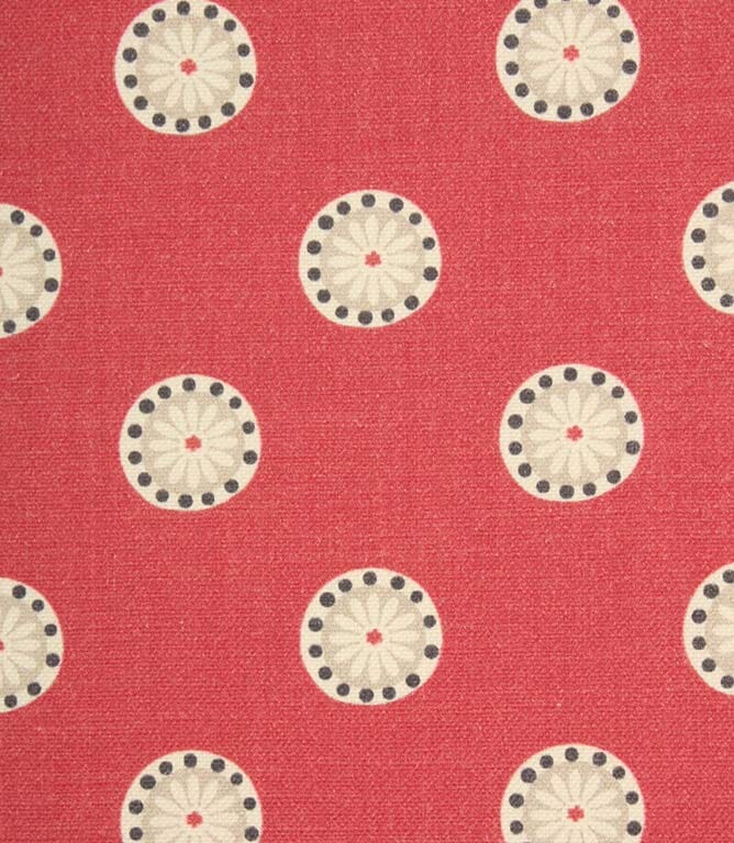 Daisy Spot Fabric / Raspberry