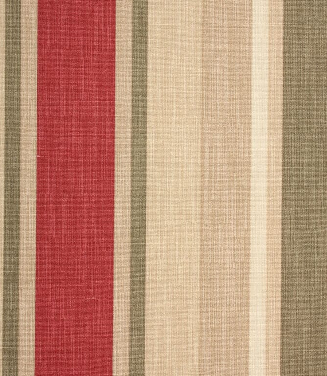 Laura Ashley Awning Stripe Fabric / Raspberry / Lichen