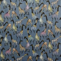 Cheeky Giraffe Velvet Fabric / Indigo