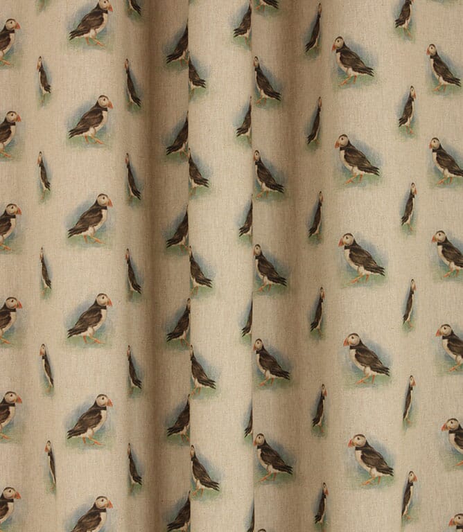 Skellig Puffins Fabric / Natural