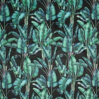 Palm Velvet Fabric / Black