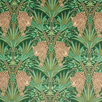 Jungle Jaguar Fabric / Spruce