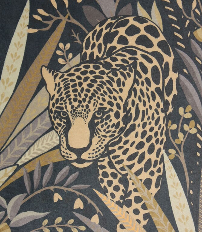 Jungle Jaguar Fabric / Graphite