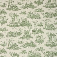 French Toile Fabric / Sap Green